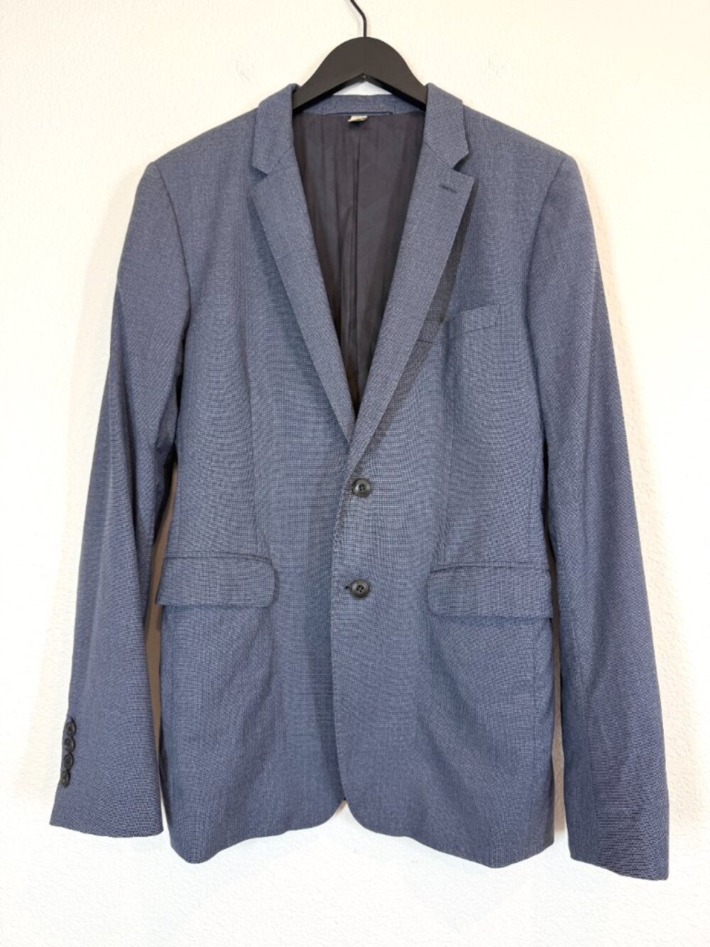 Burberry London Blazer 38 Blue Gray Wool Made in Italy Needs Pressing